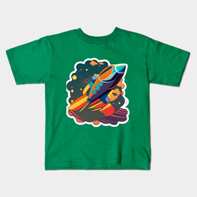 Lift Off Kids T-Shirt by Depressed Bunny